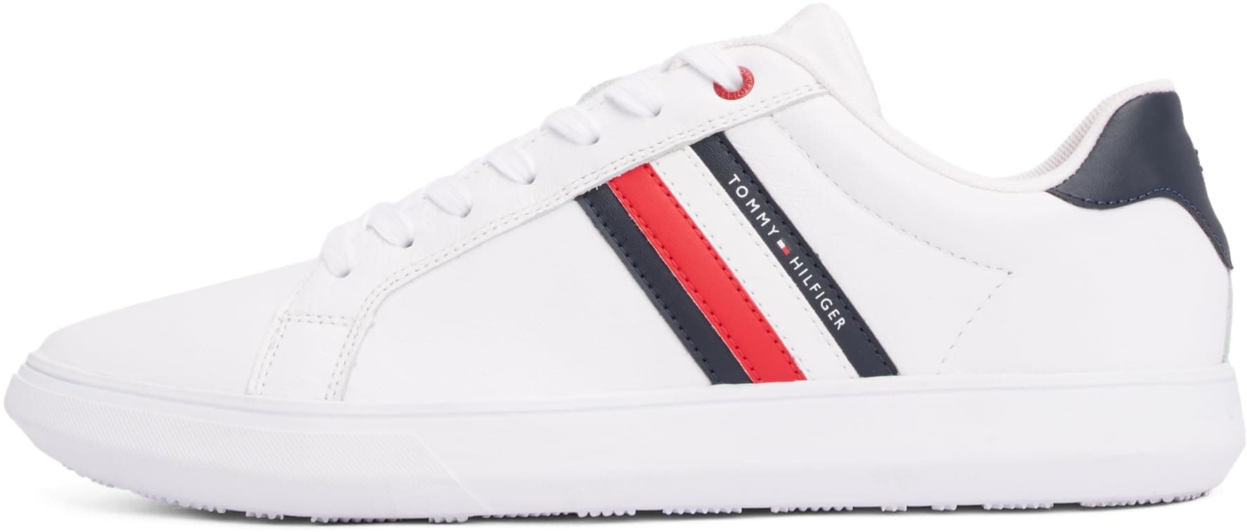 Tommy Hilfiger Herren Cupsole Sneaker Essential Leather Cupsole Low Top 44.5 EU Weiß