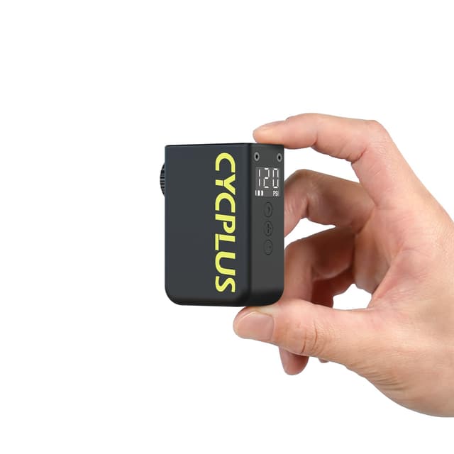 CYCPLUS AS2 Ultra Tiny Fahrradpumpe mit Manometer, Max. 120 PSI Elektro-Minipumpe, Auto-Stopp, mit Presta- und Schrader-Ventil für E-Bike, MTB und Rennrad (87g)