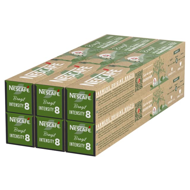 NESCAFÉ Farmers Origins Brazil Lungo 6 x 10 Kaffeekapseln- Kaffeekapseln für Nespresso Maschinen 10 g (6er Pack)