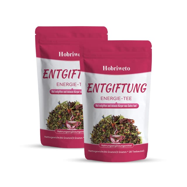 Detox Tee zum Abnehmen – 56 Tage Natürliche Abnehmentee Kräutertee mit Grüntee & Löwenzahn. Unterstützt Gewichtsverlust, Entgiftung & Verdauung. Vegan, hochwirksam mit Pfirsichgeschmack weiß