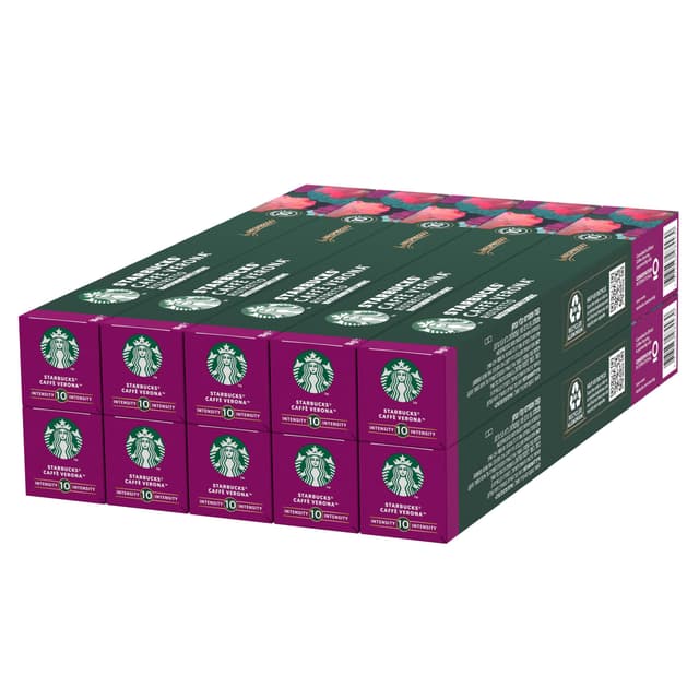 STARBUCKS Caffé Verona by Nespresso, Dunkle Röstung, Kaffeekapseln 10 x 10 (100 Kapseln) 10 g (10er Pack)