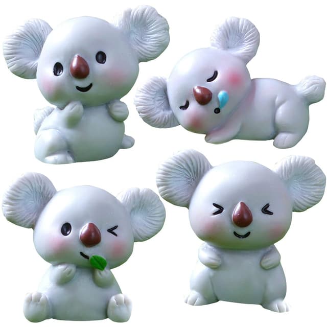 YGCHEN Mini Koala Figuren Tortendeko Koala Figur Dekoration Miniatur Tierfiguren DIY Micro Landschaft Koala Harz Ornament Kindergeburtstag Spielzeug 8 Stück