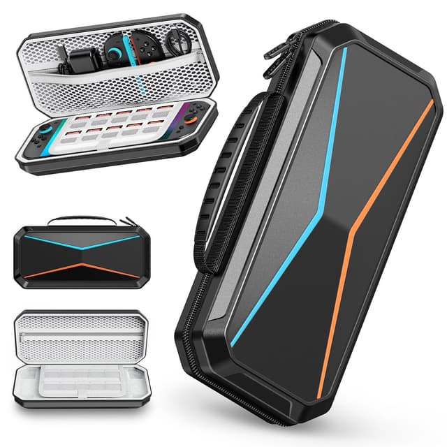 Lmcpa Hart Tasche für 2025 Nintendo Switch 2-Konsole, Reisetasche mit 10 Spielkassetten, PC Schützende Tragbare Hartschalentasche für 2025 Nintendo Switch 2-Konsole und Zubehör, Schwarz