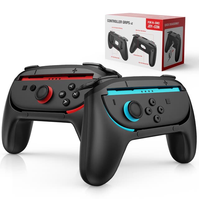 Lmcpa 2 Pack Controller Griffe kompatibel mit 2025 Nintendo Switch 2 Joy-Cons, Komfortabler JoyCon-Halter für 2025 Nintendo Switch Zubehör, Schwarz