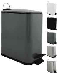 Spirella Kosmetikeimer 5 Liter Edelstahl mit Absenkautomatik und Inneneimer Erik Badezimmer Mülleimer Softclose Abfalleimer anthrazit, Gris Mat, 5 litres Angebot bei HelloDeals
