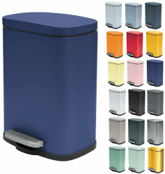 Spirella Treteimer 5 Liter Edelstahl, Modell Akira, Elegante und Moderne Matte Oberfläche, Langsames und Geräuschloses Schließen, Anti-Fingerabdruck-Beschichtung, Dunkelblau