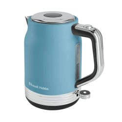 Russell Hobbs Wasserkocher [1,7L, 2400W] Hanley Retro Blau (Edelstahl, Vintage Design, Perfect Pour Ausgusstülle, Wasserstandsanzeige, 360° Scokel, Kabelaufbewahrung, energieeffizient) 28641-70 Wasserkocher 1,7l Blau