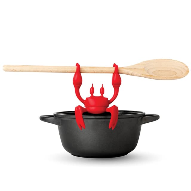 OTOTO Red die Kochlöffelhalter Krabbe - Kochlöffel Silikon Ablage für den Herd - BPA-Frei, Hitzebeständiger Grill & Küchenhelfer - Küchenutensilien Halter & Roter Löffelhalter mit Anti-Rutsch Design Red The Crab