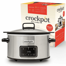 Crockpot Sizzle & Stew Digital Slow Cooker | 3,5 L (3-4 Personen) | Abnehmbare induktionsgeeignete Schüssel für Fleisch und Gemüse | EU 2 Pin Stecker | Edelstahl [CSC111X] 35 Liter Digital