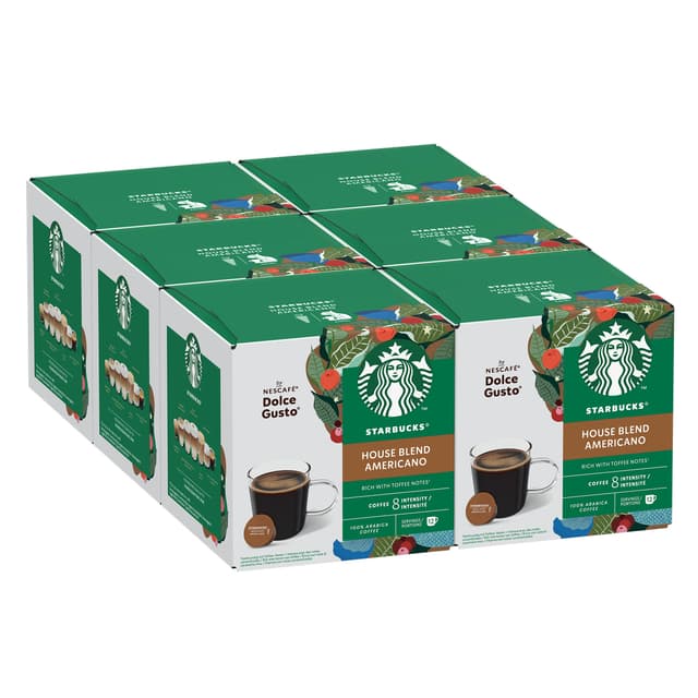 STARBUCKS House Blend by Nescafé Dolce Gusto, Mittlere Röstung, Kaffeekapseln 6 x 12 (72 Kapseln) Unflavoured 12 stück (6er Pack)