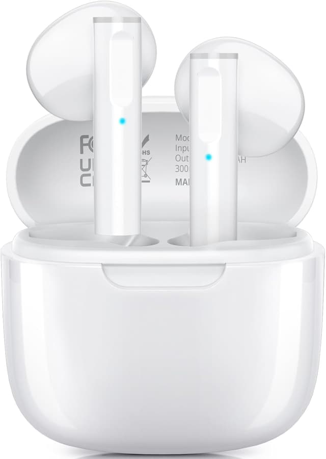 Ciciloud Bluetooth Kopfhörer, Kopfhörer Kabellos Bluetooth 5.3 In Ear Kopfhörer mit 4 Mikrofon, 48H Tiefer Bass Spielzeit Wireless Earbud, IP7 Wasserdicht Kopfhörer weiß