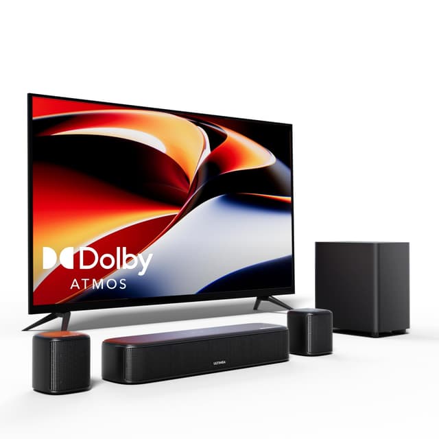 ULTIMEA 5.1ch Soundbar mit Dolby Atmos, 3D Surround Sound System für TV, App Control, Home Theater Sound System, TV Soundbar mit Subwoofer, 2 Surround Lautsprecher, HDMI eARC/Opt/AUX/BT, Aura A50 Pro U2523