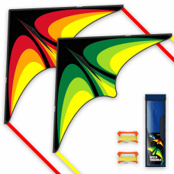 SGftre Delta Drachen 2er-Pack für Kinder & Anfänger – Robuste Flugdrachen mit 100m Schnur, Einfach zu Fliegen & Langlebig – Ideal für Strand, Park & Outdoor (Rot + Grün) 2 Speed Triancle Rot+Grün