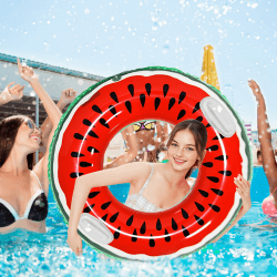 Schwimmring Gestreift, Darryy Schwimmring Kinder, Aufblasbarer Schwimmring, Schwimmreifen Kinder, Wasserspielzeug Kinder Pool, Sommer, Strand, Schwimmparty Wassermelone 10#