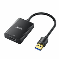 biaze ZH160 USB zu HDMI Adapter, 1080P@60Hz HDR für Laptop/PC/TV/Monitor/Projektor, Plug and Play, HD Audio Video Übertragung, Kompatibel mit Windows/Mac