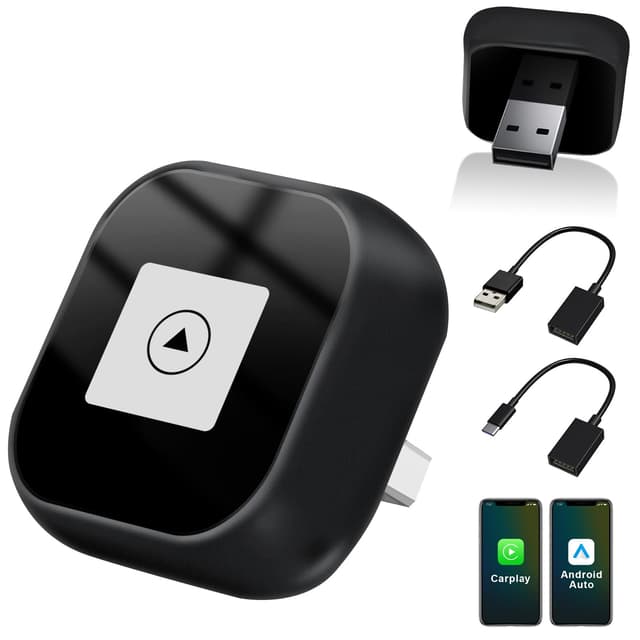 Wireless CarPlay & Android Auto Adapter, Superschnelle Konvertieren Wired CarPlay to Wireless, Plug and Play, Auto-Verbindung, Mini & Stabil CarPlay Adapter für iPhone und Android (Mattschwarz)