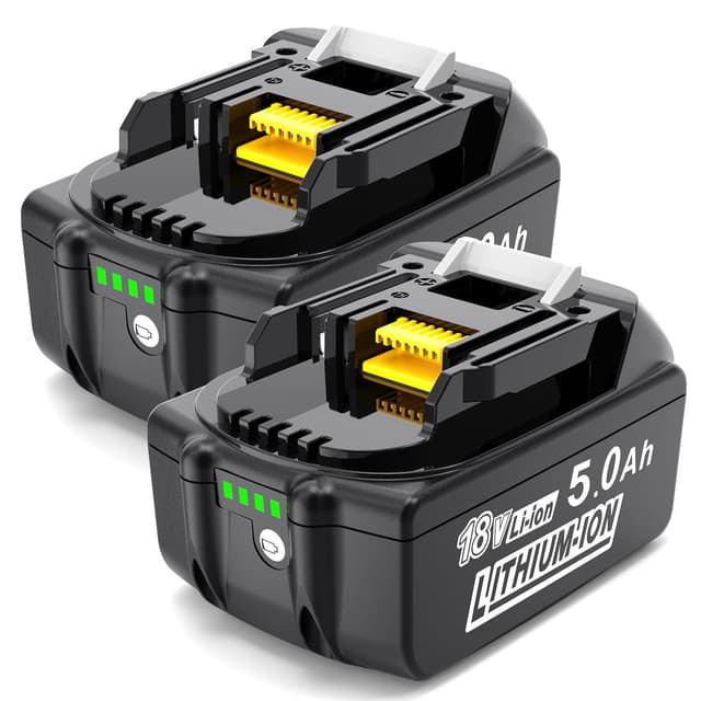MoeuGreenBattX Ersatzakku für Makita Akku 18v: 5Ah Li-ion Ersatz Werkzeugakku Kompatibel mit BL1850B BL1850 BL1860B BL1860 BL1840 BL1830 BL1820 194205-3 LXT-400 (2-Stück) BL1850_2packs