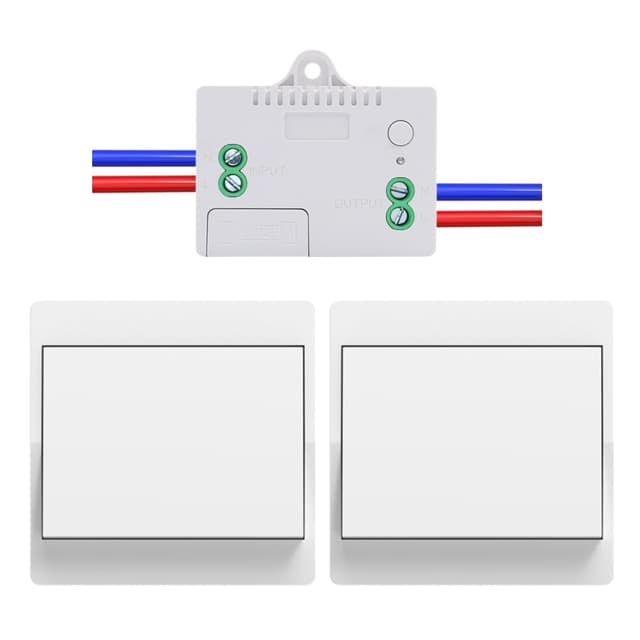 Cerhot funk lichtschalter 2er set outdoor funkschalter 230v funk lichttaster funk-wandschalter funkschalter fernbedienung batterielos kabellose lichtschalter funktaster für lichter (EU 1Gang 2V1 A)