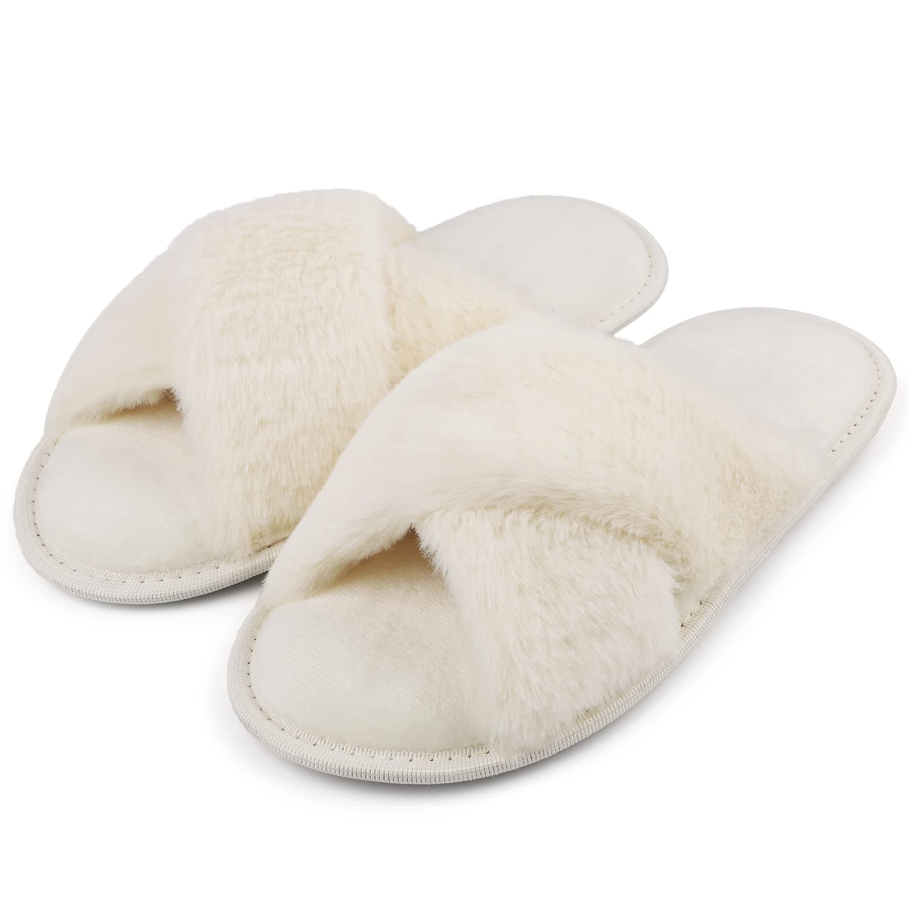 riemot Damen Plüsch Hausschuh 40/41 EU Beige