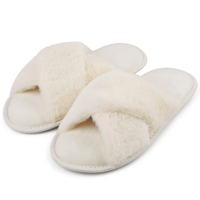 riemot Damen Plüsch Hausschuh 40/41 EU Beige