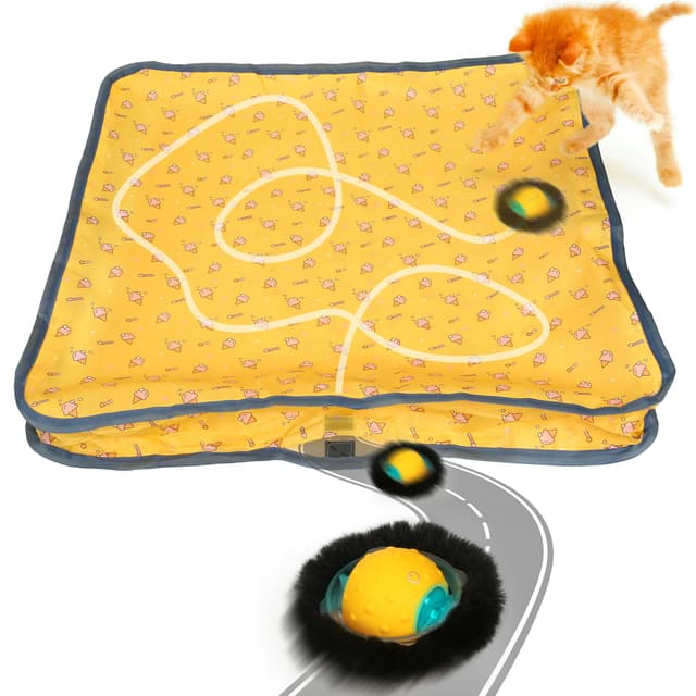 Interaktives Katzenspielzeug Selbstbeschäftigung, Leises Elektrisch Spielzeug Katzen Für Erwachsene Katzen Wohnungskatzen, Zwitschern, Bewegungsaktiviertes, Weihnachtsspielzeug Geschenk (Gelb)