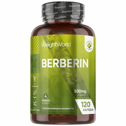 Berberin Kapseln - 4 Monate Vorrat - 120 vegane Berberin 500 mg Kapseln - Berberinhydrochlorid 95% (Quelle: Berberis Vulgaris) - 1 Kapsel pro Tag - Frei von Magnesiumstearat - Von WeightWorld