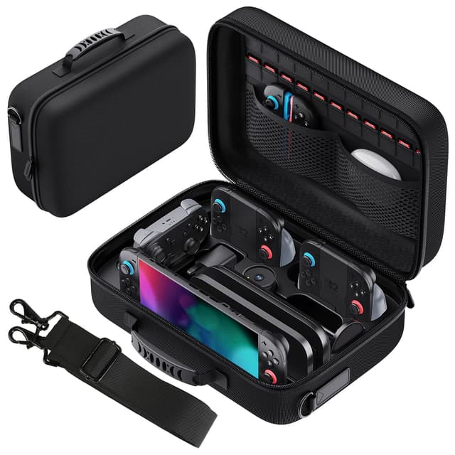 Lmcpa Tasche Kompatibel mit Nintendo Switch 2,Tragbare Hartschalen Schutzhülle mit 22 Spielkarten Slots, Tragetasche Schutz Portable Schutzhülle Hülle Schutztasche für Switch 2 Zubehör, Schwarz