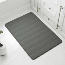 wyewye Badematte aus Memory-Schaum, 60 x 90 cm, Dunkelgrau – ultraweicher, rutschfester Badezimmerteppich mit Quick-Dry-Technologie Dunkelgrau Rechteckig 60x90 cm