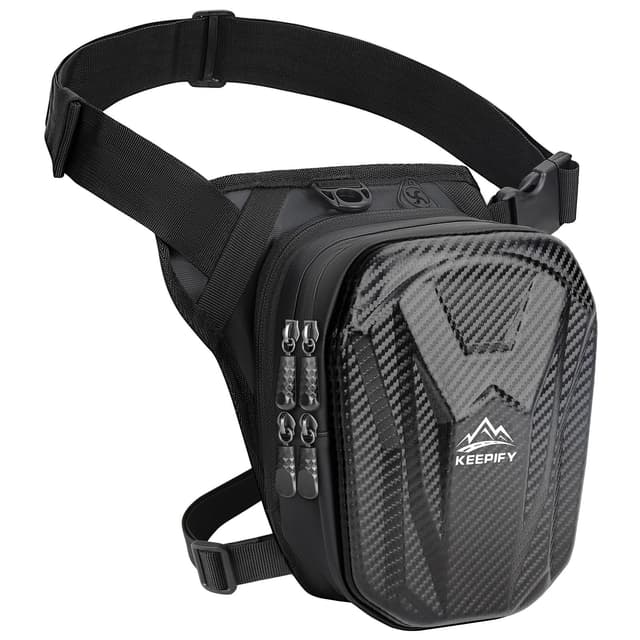 Beintasche Motorrad für Herren und Damen, wasserdichte Oberschenkeltaschen, Erweiterbare Stauraum/Verstellbare Beinriemen Motorrad Tasche Bein für Laufen/Radfahren/Motorrad/Wandern/Klettern - Schwarz 25*16*10CM