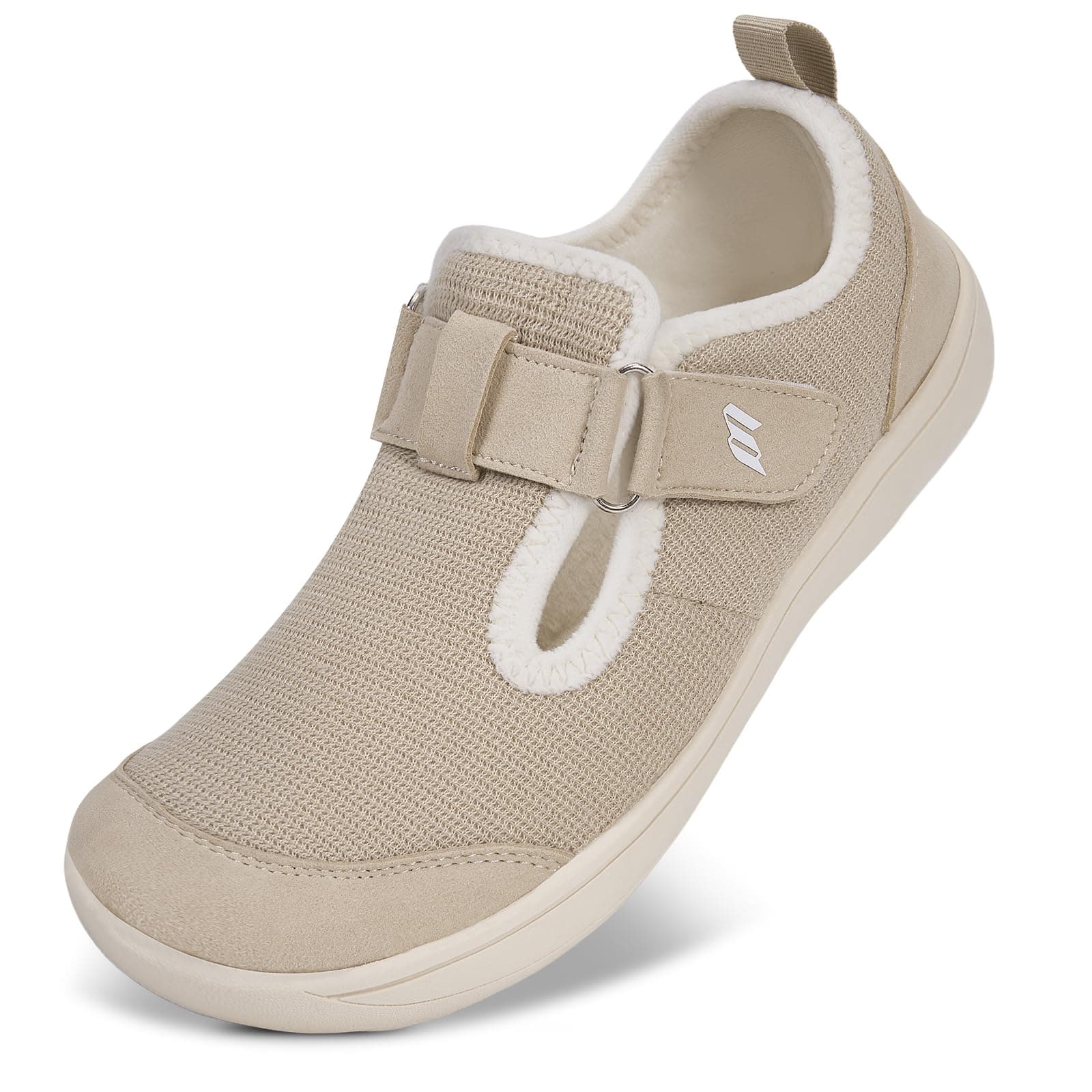 Bigzagger Diabetiker Hausschuhe Herren Damen Extra Weit Diabetiker Schuhe mit Schuhverschluss Ultraleicht Orthopädische Schuhe Gesundheitsschuhe für Geschwollene Füße A001 Beige 43 EU