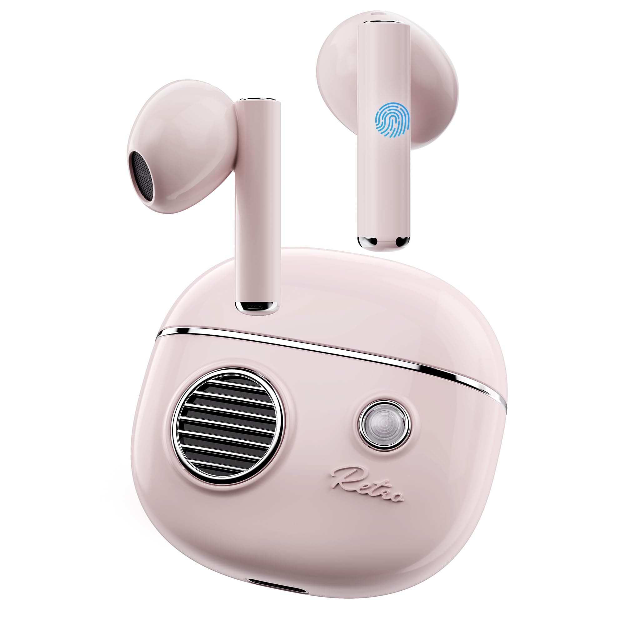 KOOGMOON Bluetooth 5.3 Kopfhörer: In Ear Kopfhörer Kabellos - 3D Stereo HiFi Wireless Earbud - Bluetooth Ohrhörer mit Anrufgeräuschunterdrückung - Schnurlose Kopfhörer Sport USB-C Schnellladung Rosa