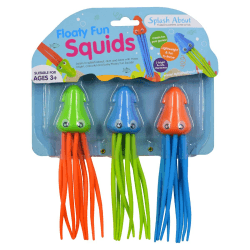 Splash About SAFS Floaty Fun Squid, 3 Stück Pool-Tauchspielzeug, Sortiert