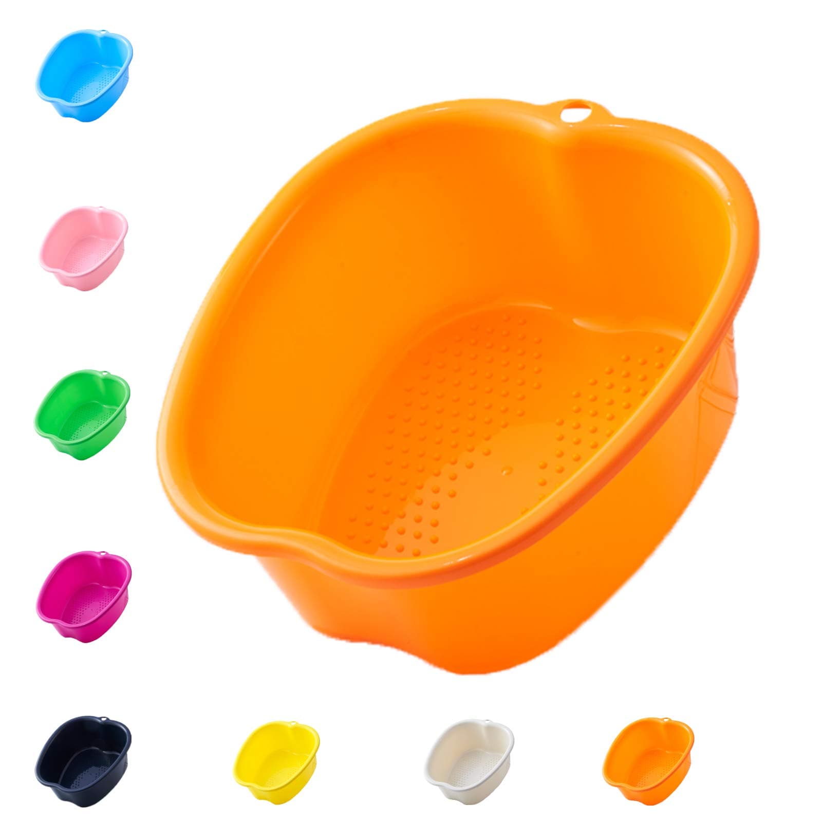 Großes Fußbadewannenschüssel,Wanne für Fußbad Stabiles Kunststoff-Fußbecken für Pediküre Einweichen Füße,fur Fußbadewanne Füße Wellness Fußpflege Pediküre Entgiftung Entspannung (Orange)