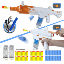 Automatische Spielzeugpistole, 2-in-1-Modus elektrische Spielzeugpistole, Schaumstoffspielzeugpistole, Schießspielzeug, geeignet für Kinder oder Erwachsene (Orange) EG-012