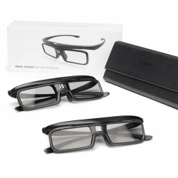 AWOL VISION DLP Link 3D-Brille, wiederaufladbare aktive Shutterbrille, kompatibel mit AWOL VISION LTV-2500, LTV-3500, Vanish TV und Anderen DLP-Link 3D Projektoren (2er-Pack) DG-002