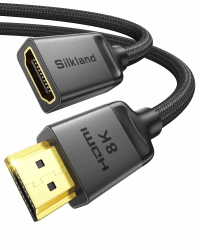 Silkland HDMI 2.1 Verlängerungskabel 1.5M, 10K/8K@60Hz 4K@120Hz/144Hz HDMI Stecker auf Buchse, 48Gbps Dynamic HDR10+ HDCP 2.3 eARC HDMI Verlängerung Kurz kompatibel mit TV Stick, HDTV, Laptop
