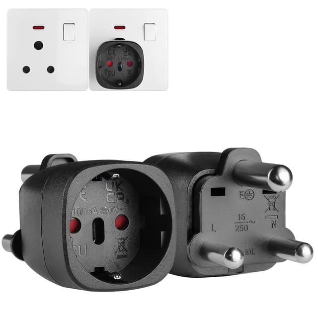 2 Stück Adapter Südafrika, Reiseadapter südafrika, Südafrika Adapter, Reiseadapter Typ M, Reisestecker Namibia Südafrika, Mosambik, Bhutan, Botswana Südafrika-Schwarz