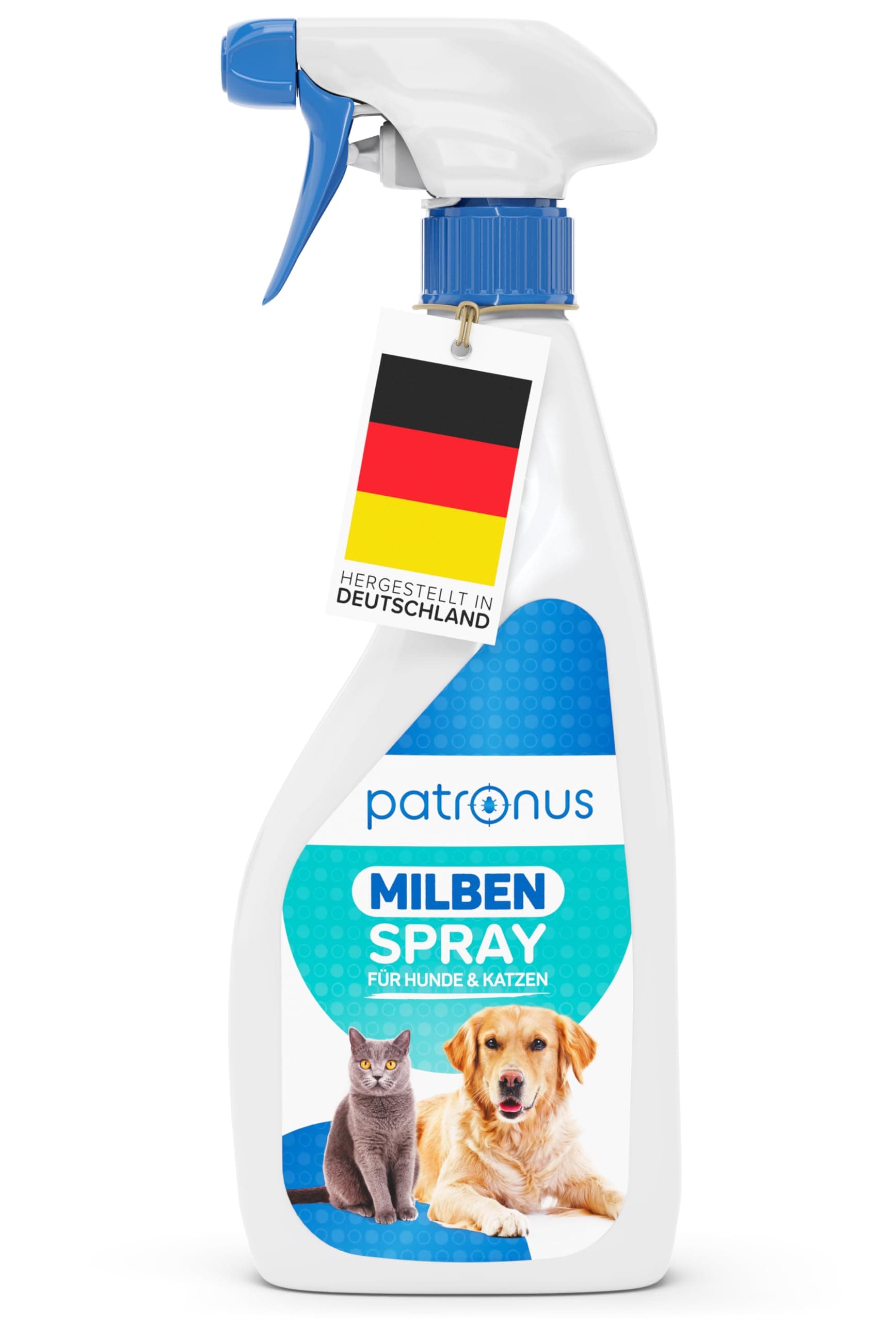 Milbenspray Hunde & Katzen, effektive Milben-Abwehr 500ml mit ätherischen Ölen - Grasmilben Spray für Hunde & Katzen, Milbenspray Hund, Milbenspray Katze - dezenter Duft, wirksam und laborgeprüft 500 ml