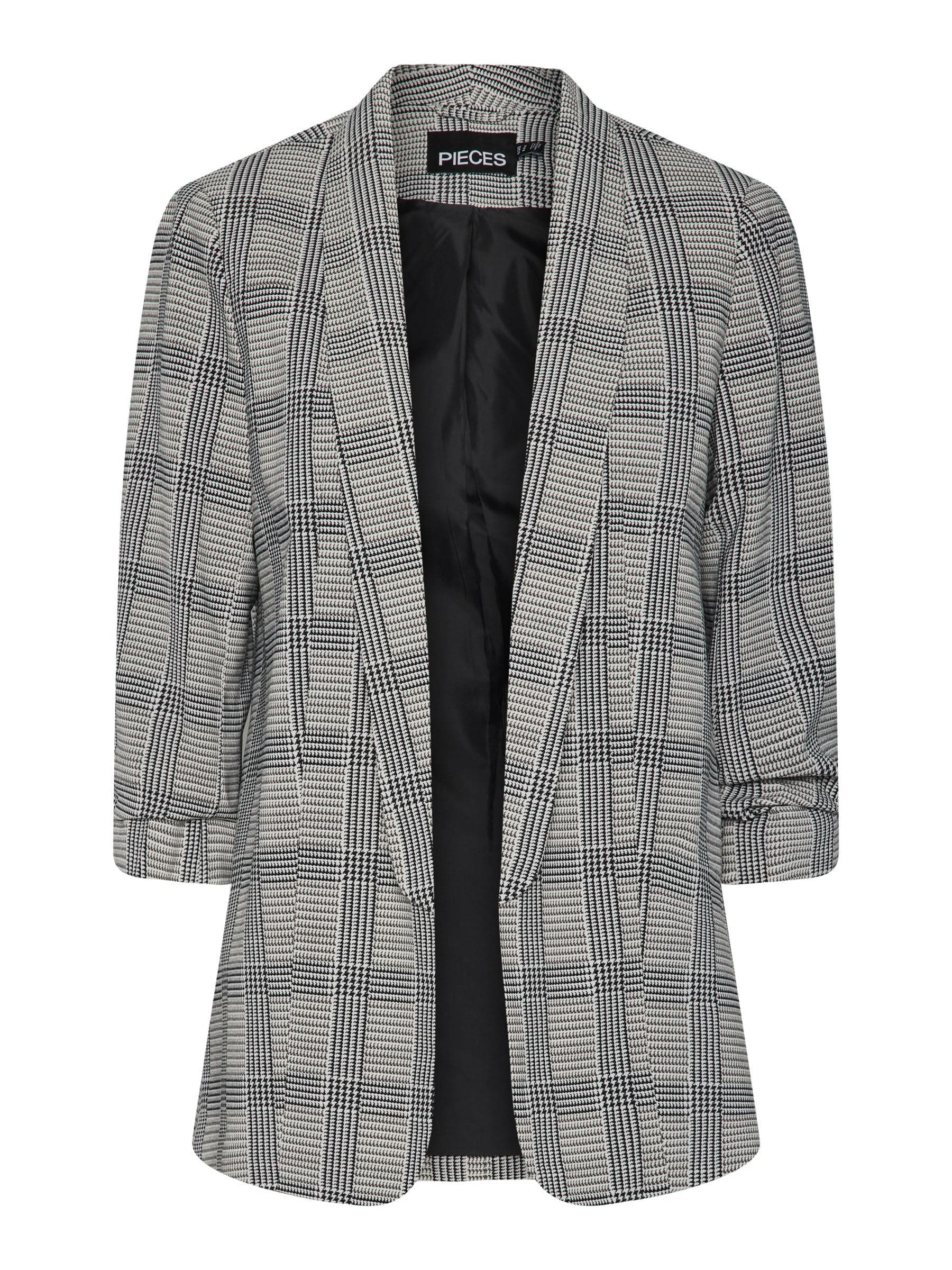 PIECES Damen Pcbosella 3/4 Printed Blazer Noos Blazer (1er Pack) XL Black/Aop:check