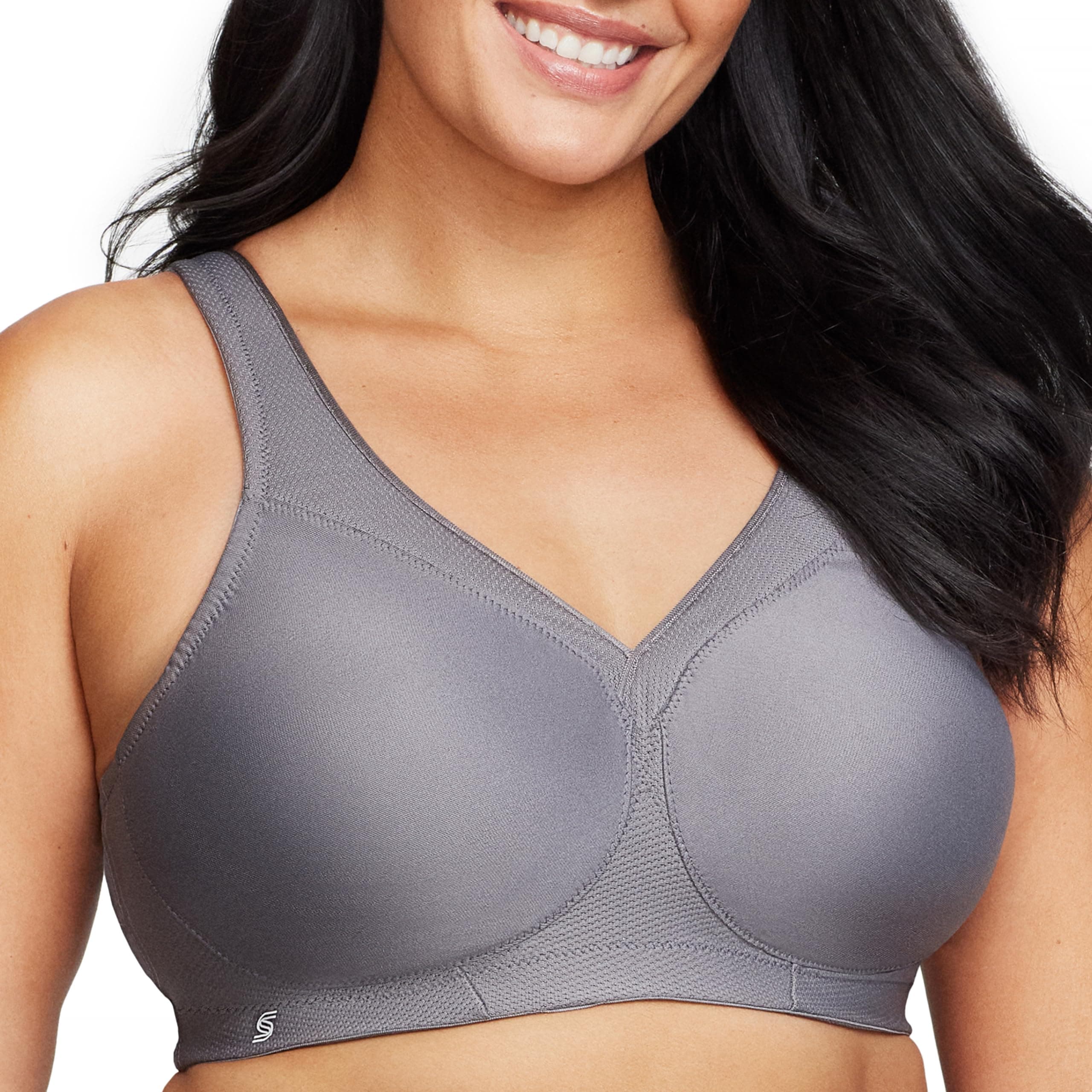 Glamorise Damen Vollschalen BH Full Figure MagicLift Seamless Wirefree Sports Bra #1006 Anthrazit 95I