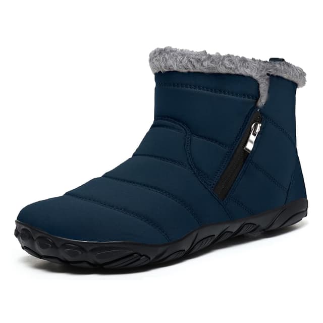 Bravover Barfußschuhe Herren Damen Winterstiefel Winterschuhe Schneestiefel Warm Gefüttert Wanderschuhe Rutschfest Wanderstiefel Stiefel Trekkingschuhe 41 EU Blau