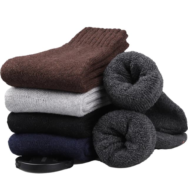 Annsuki 5 Paar Thermosocken Herren,Wintersocken Herren Dicke Warme,Wollsocken Thermo Socken Männer, Atmungsaktiv Warm Merino Winter für Outdoor Wandersocken Skisocken 39-46 5 Paar-Mehrfarbig