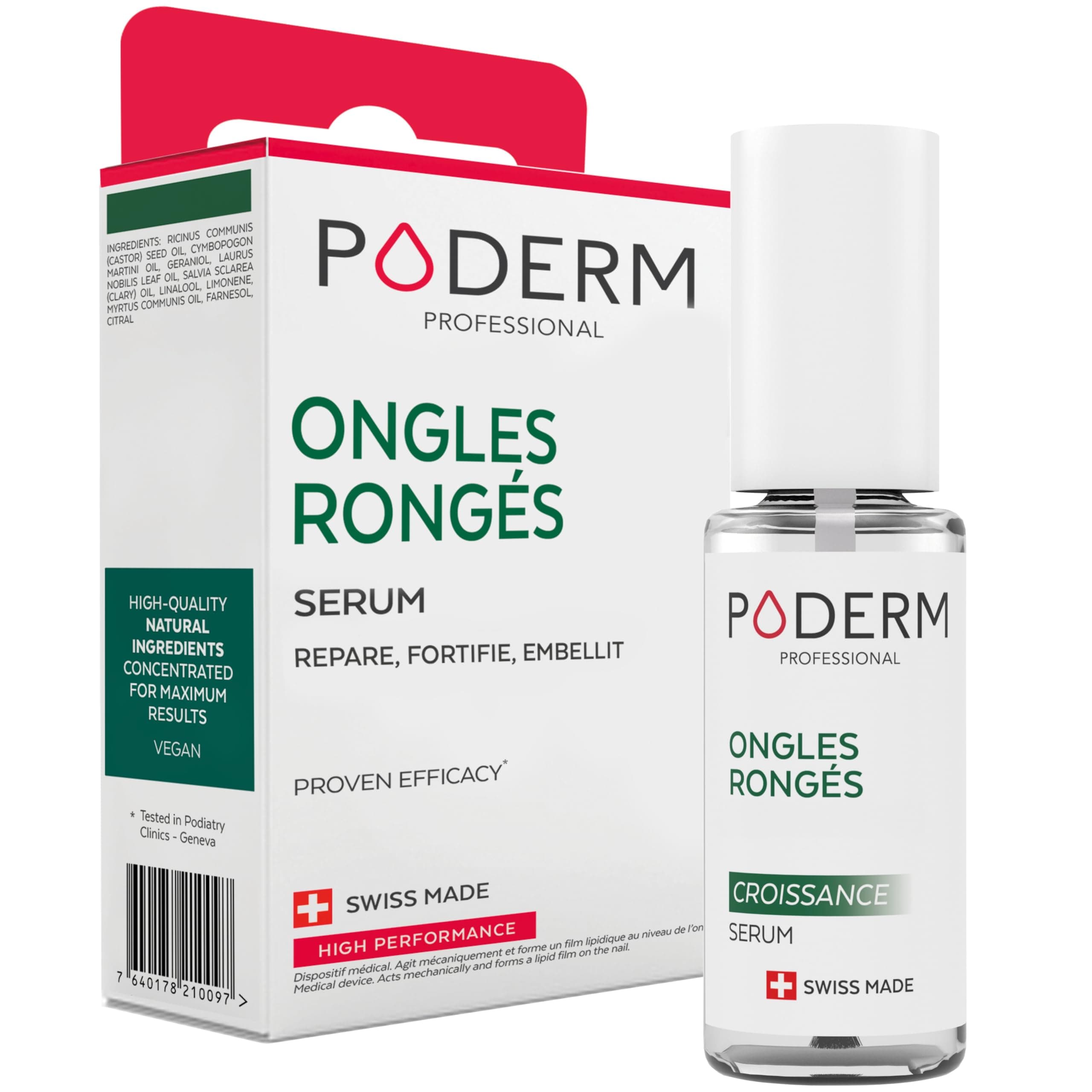 PODERM - STOP NÄGELKAUEN - Alternative zu Bitterlack - Pflege-Serum Anti-Stress 100% natürlich - Aktiviert das Wachstum - Erwachsene/Kinder - Swiss Made