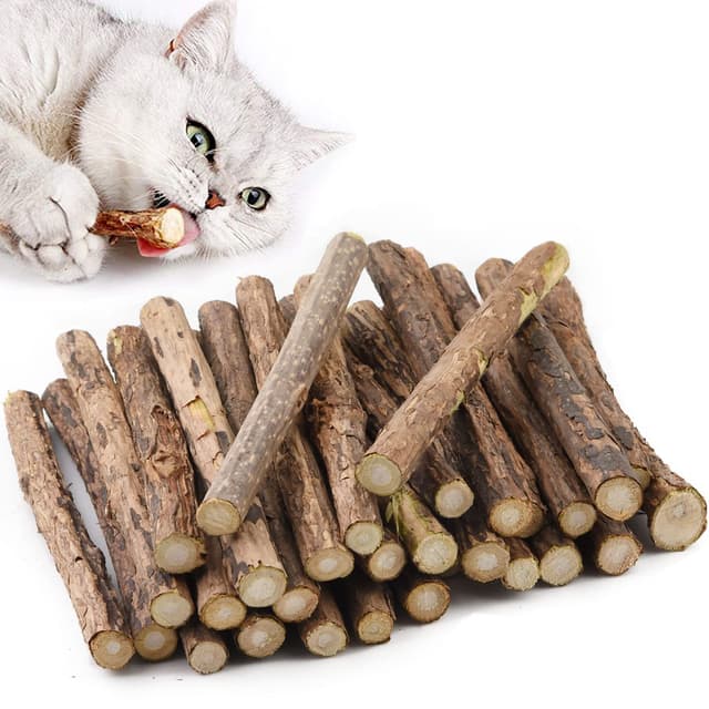 Aidiyapet 30 Stück Katzenminze Sticks, Matatabi Katzen Kauhölzer, Matatabi-Kausticks als Katzenspielzeug, Katzenminze Sticks zum Schleifen von Zähnen, Matatabi Zahnpflege Tiere 30 Stück (1er Pack)