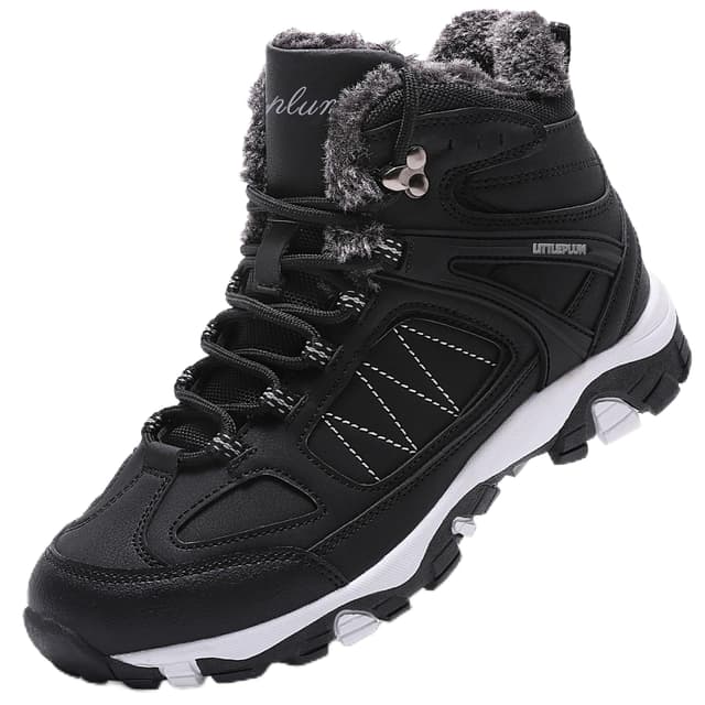 ASHION Damen Winterstiefel Winterschuhe Stiefel Stiefeletten Gefütterte Schneestiefel Wandern Boots Draussen 36-42 41 EU Schwarz Weiß