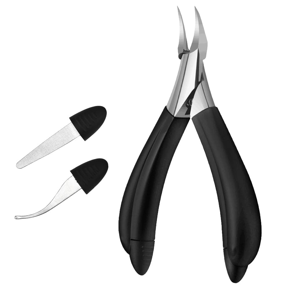 GIRAFEDA Nagelschere Dicke Fussnägel Nagelzange Kopfschneider Edelstahl Fussnagelzange Kopfzange Fusspflege 3-in-1 Fußnagelschere für Eingewachsene Nägel Nagelhautzange Nagelhautschere für Senioren