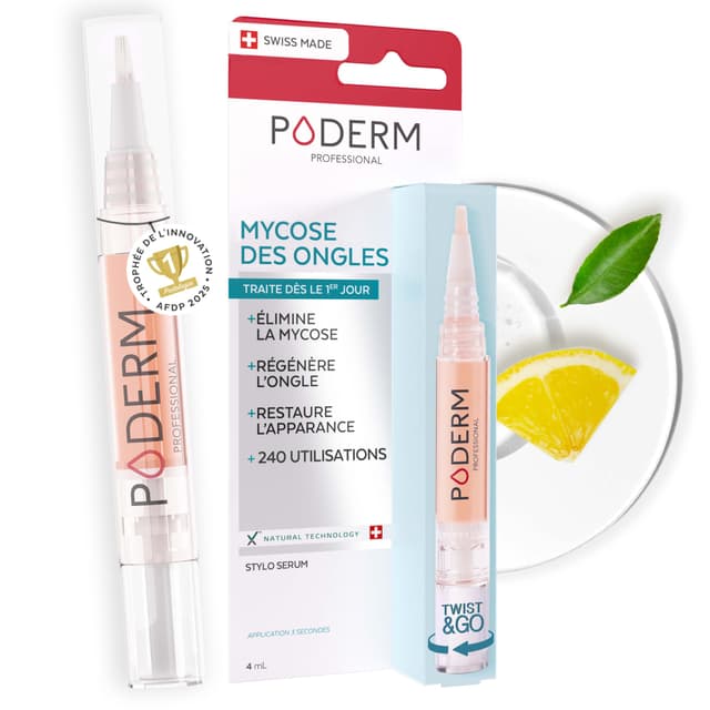 Poderm Nagelpilz-Serum-Stift – Entwickelt von einem Podologen – Hergestellt in der Schweiz – Supplend Stift für Fuß- & Fingernägel – Behandlung bei Nagelpilz & Geschädigten Nägeln – Nagelpflege-Stift