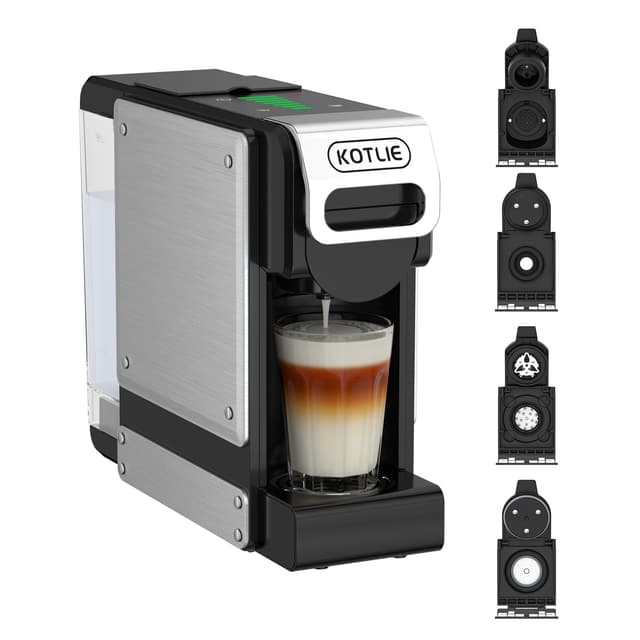 KOTLIE ST-550 Multi-Kapsel Kaffeemaschine, 4 in 1 Kapsel Kaffeemaschine für Nes Original/D*G/MIO und gemahlenen Kaffee, 19 Bar, 7-stufige Wassermenge