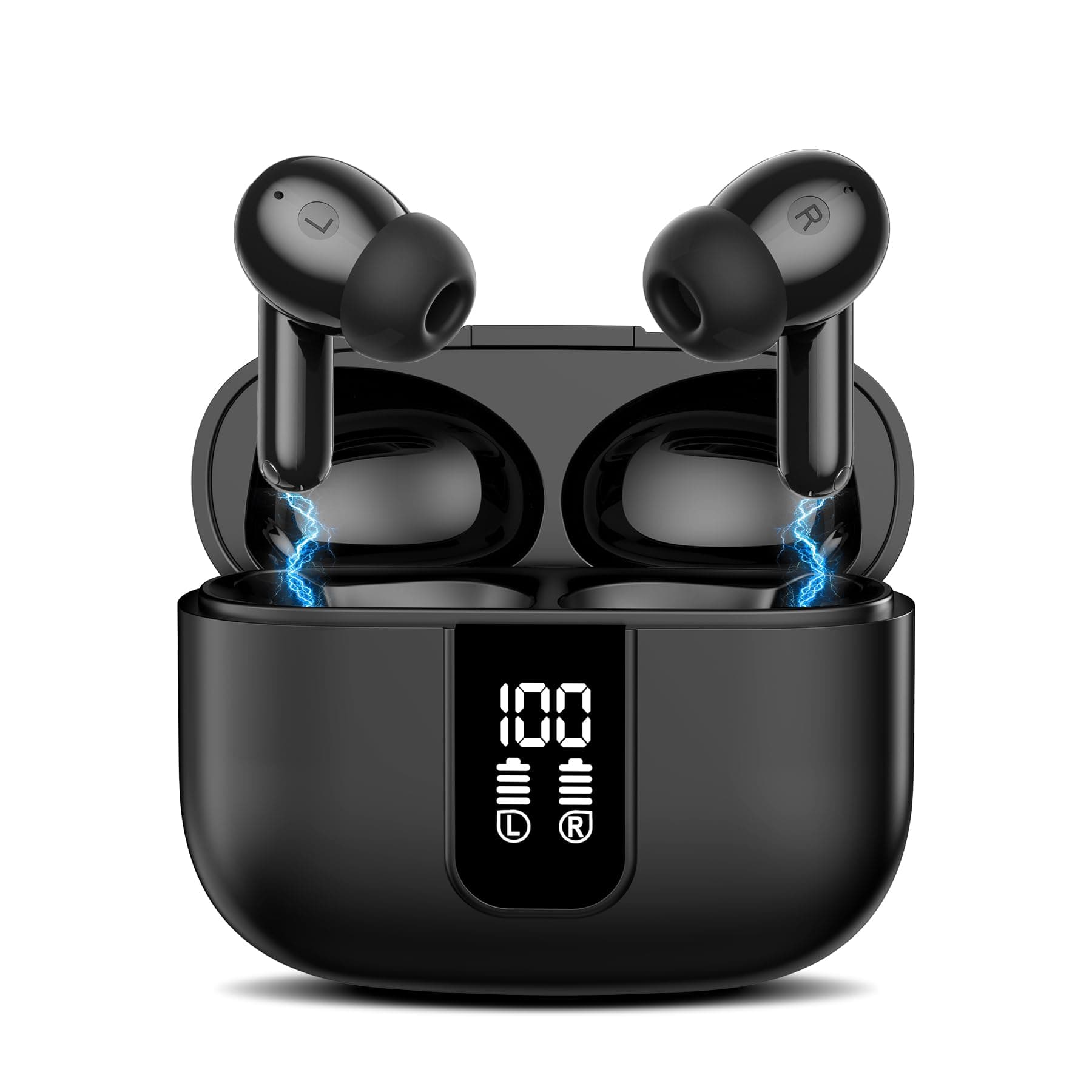 SLWOO AI Kopfhörer Übersetzer, 150 Sprachübersetzer, 3 in 1 Translator Earbuds mit 5.3 Bluetooth, ANC/ENC, 48Std Übersetzer Eechtzeit Ohrhörer für Lernen, Reisen und Business (Schwarz)
