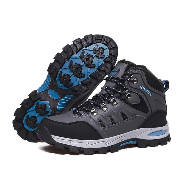Littleplum Wanderschuhe Herren Trekkingschuhe Wanderstiefel Wasserdicht Herren Winterschuhe Warm Gefüttert High Rise Outdoor Sportschuhe 44 EU Grau